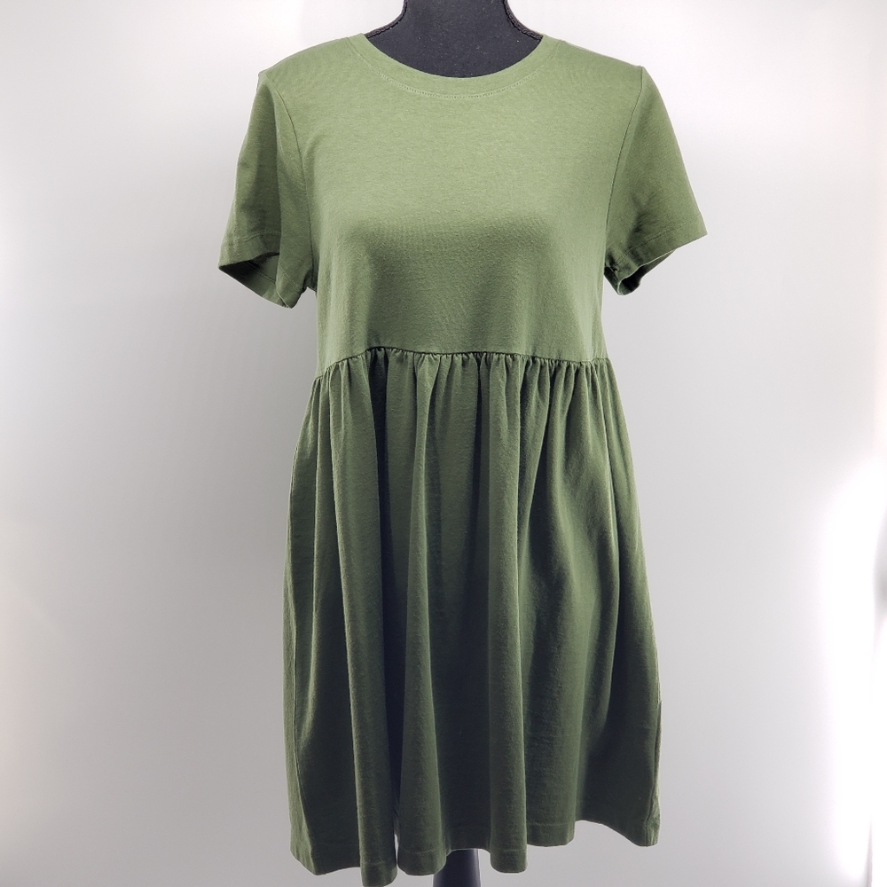 Urban Outfitters. Olive Green Babydoll Dress - Picture 9 of 11